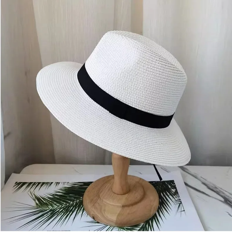Sommer-Sonnenhut aus Stroh für Männer und Frauen, Modischer Sonnenschutz-Strohhut, Vielseitiger Panama-Hut für Outdoor und Strand, Jazz-Hut – Detail 5