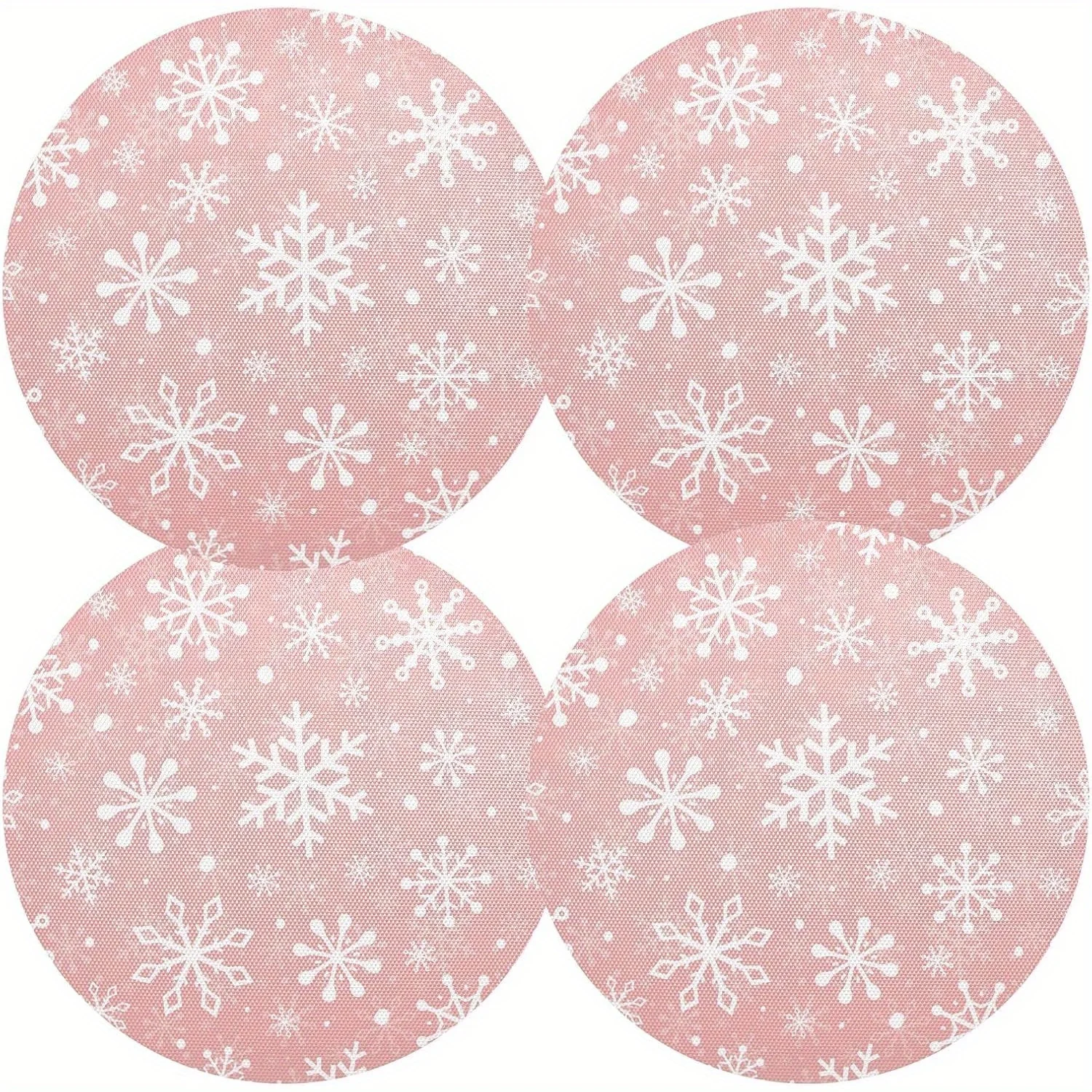 VIKAMA 4/6 قطع من مفارش ندفة الثلج الوردية للتجمعات العائلية وحفلات عيد الميلاد على طراز Instagram لتزيين الطاولات وإكسسواراتها