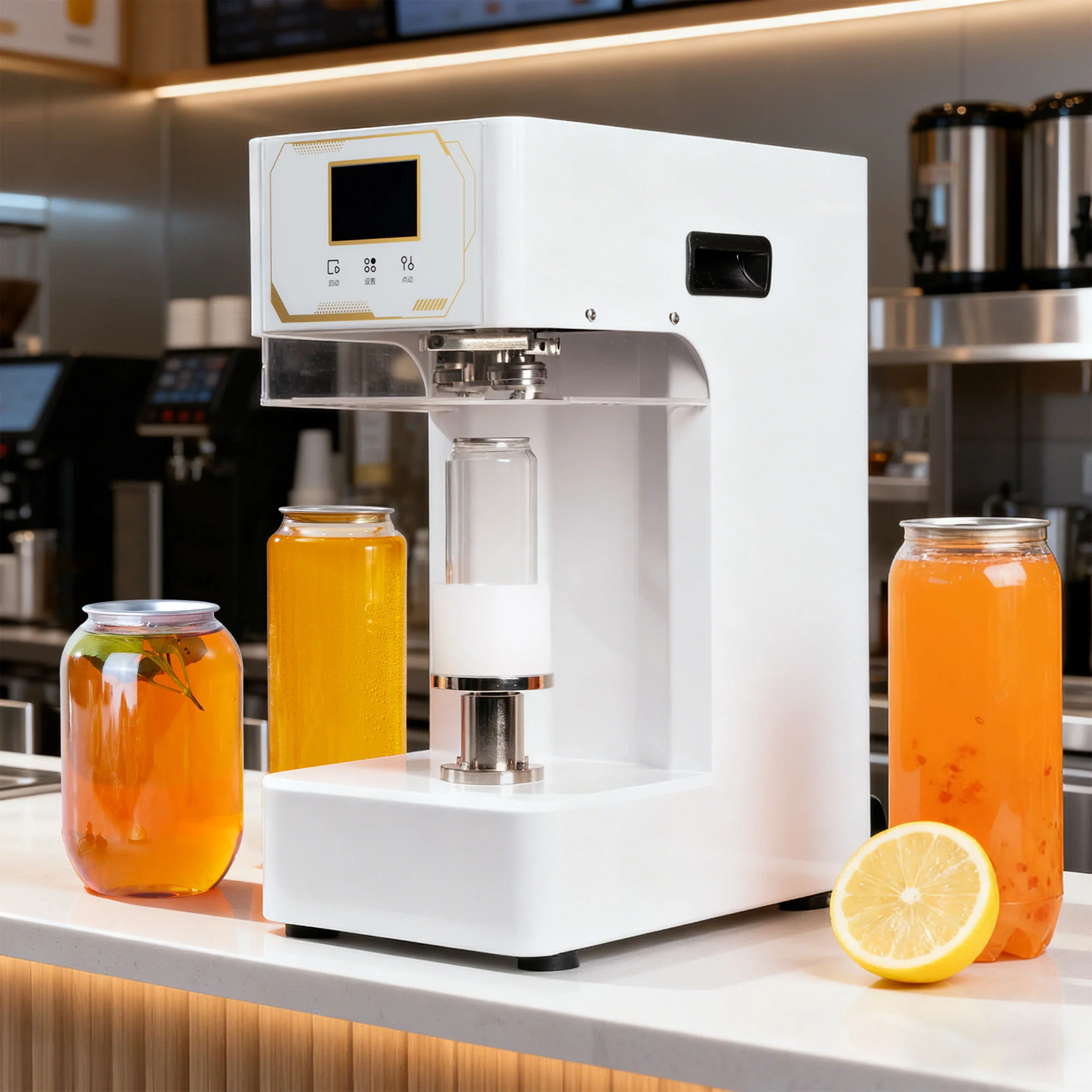 High-speed counting can sealing machine, automatic aluminum lid sealing equipment for beverage shops