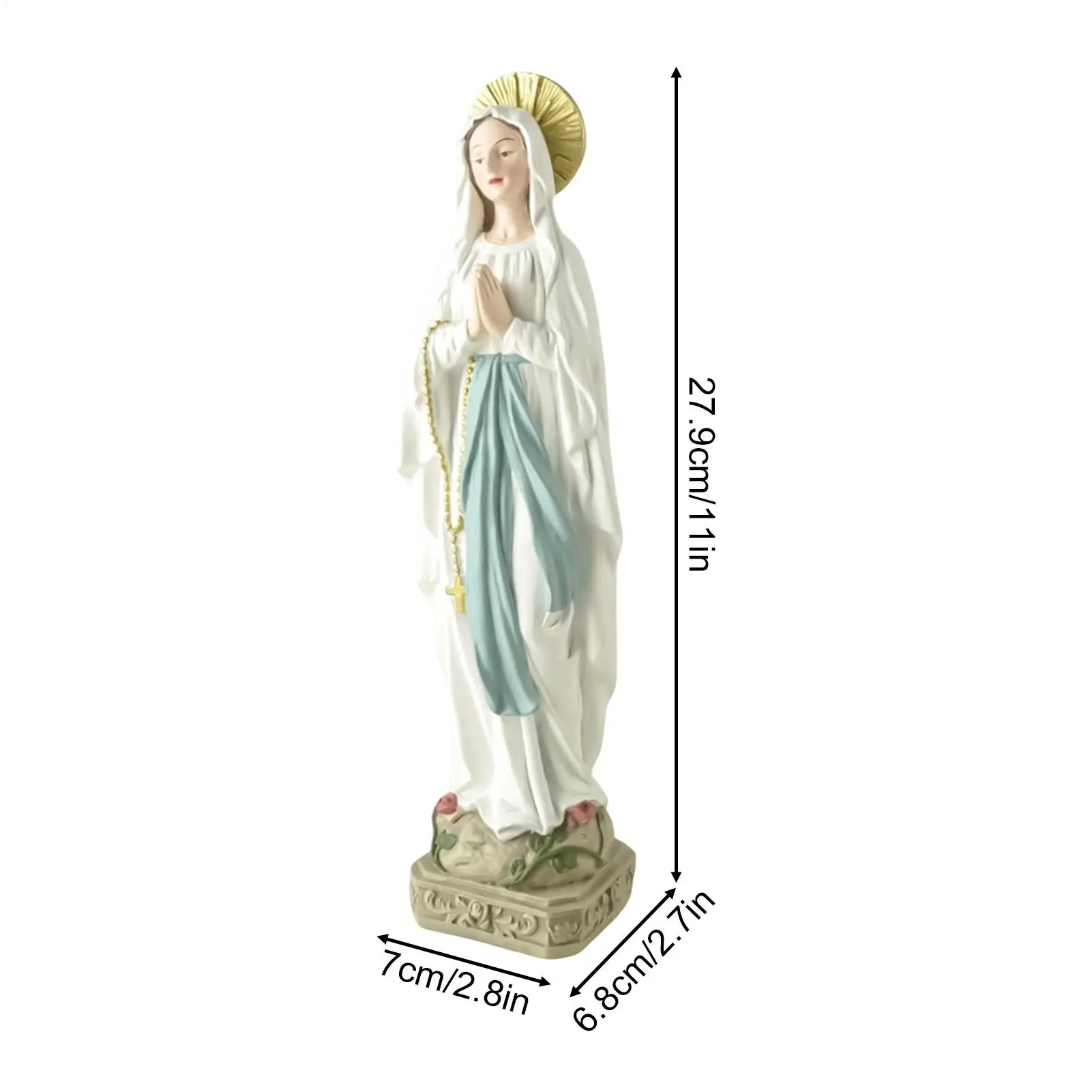 تمثال مريم العذراء تمثال ديني لسطح المكتب تماثيل مريم الكاثوليكية للمنزل والزفاف وعرض الكنيسة والاحتفال بالمدرسة والمعيشة #6