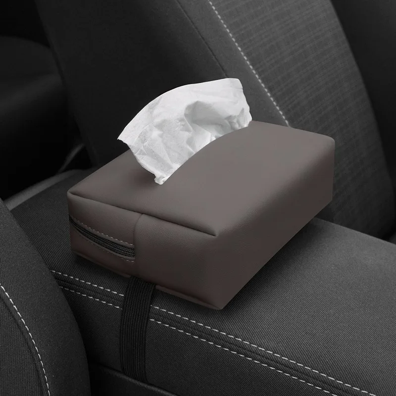 1pc Car Seat Back/Arm Adjutsable Tissue Refill Storage Box,Car Sun Visor Hanging Napkin Holder Organizer Bag,For Most Car Models