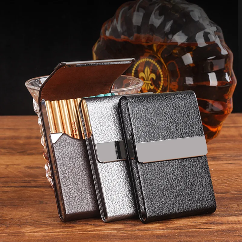 9 Pack of Medium Cigarette Case Men's Portable Personalized Ultra-thin Leather Cigarette Case