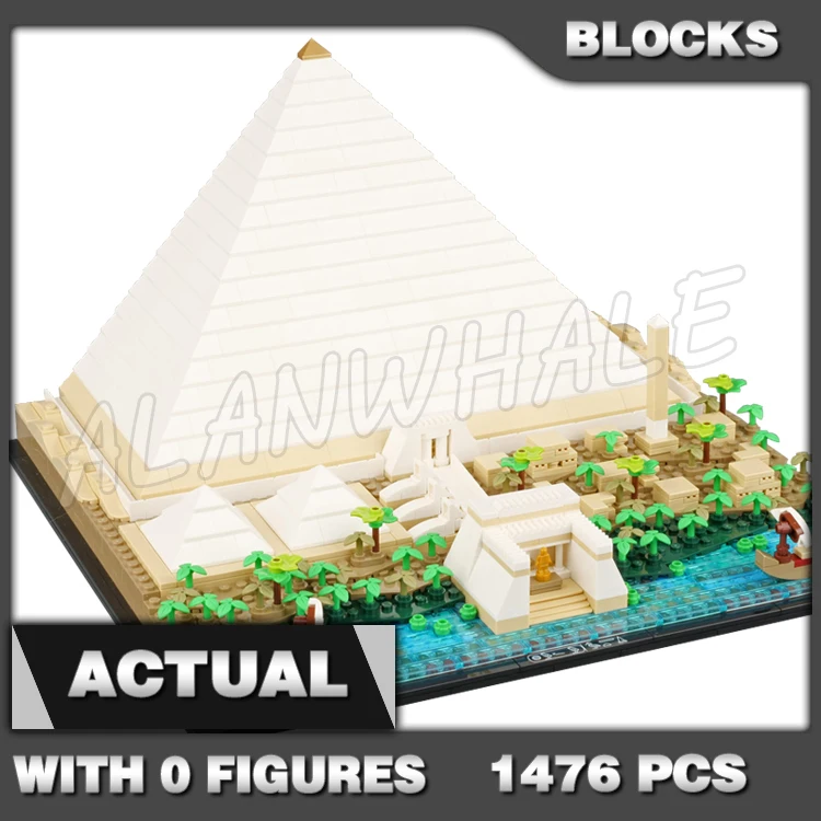 1476 pièces Architecture la grande pyramide de Giza sphinx Statues branches 6111 blocs de construction jouets compatibles avec le modèle