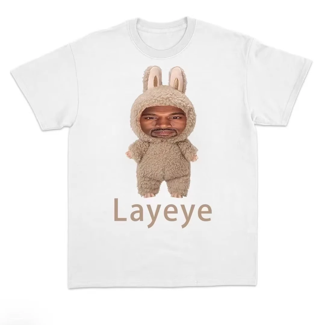 2025 محاكاة ساخرة كاني Layeye تي شيرت الإبداعية قصيرة الأكمام تيس القطن متعة و تي شيرتات عجيبة لكل من الرجال والنساء الصيف فضفاض #6
