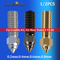 Nozzles For Creality Ender 3 V3 KE K1 / K1 MAX CR-M4 Nozzle High Quality Brass Plated Copper Hardened Steel 3D Printer Nozzles