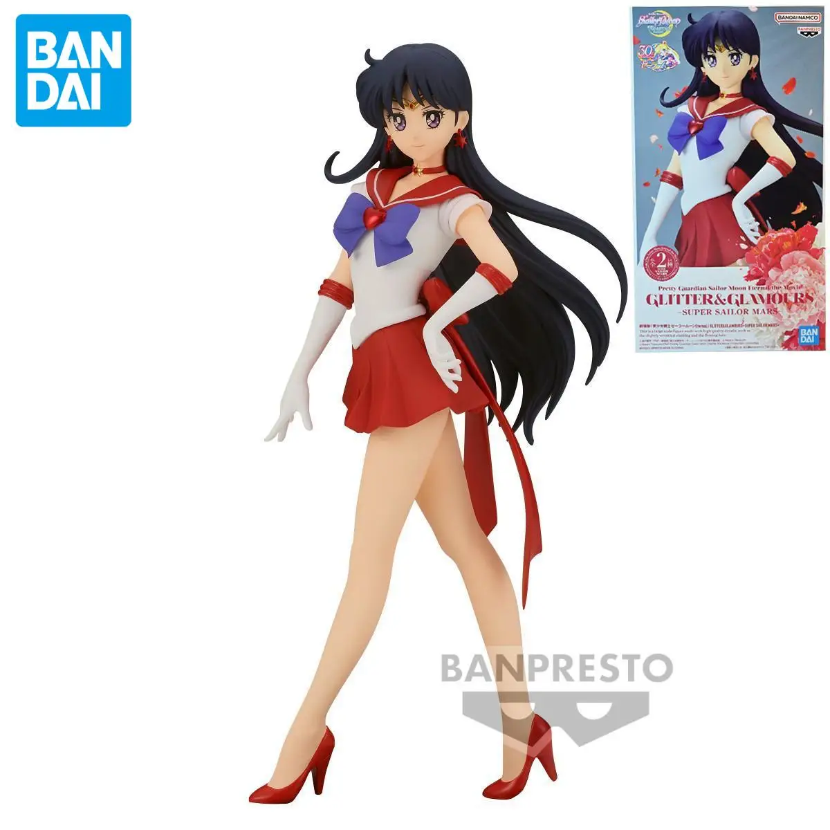 

23 см подлинная официальная оригинальная фигурка Banpresto Sailor Moon Hino Rei Raye Hino аниме подлинная Коллекционная модель куклы в штучной упаковке игрушка