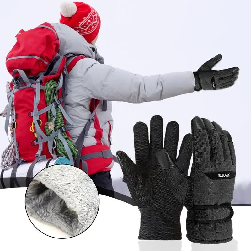 Winter Work Gloves Warm Winter Gloves Gloves For Motorcycle Cold Proof Motorbike Gloves Anti-Slip With Good Grip Thick Insulated