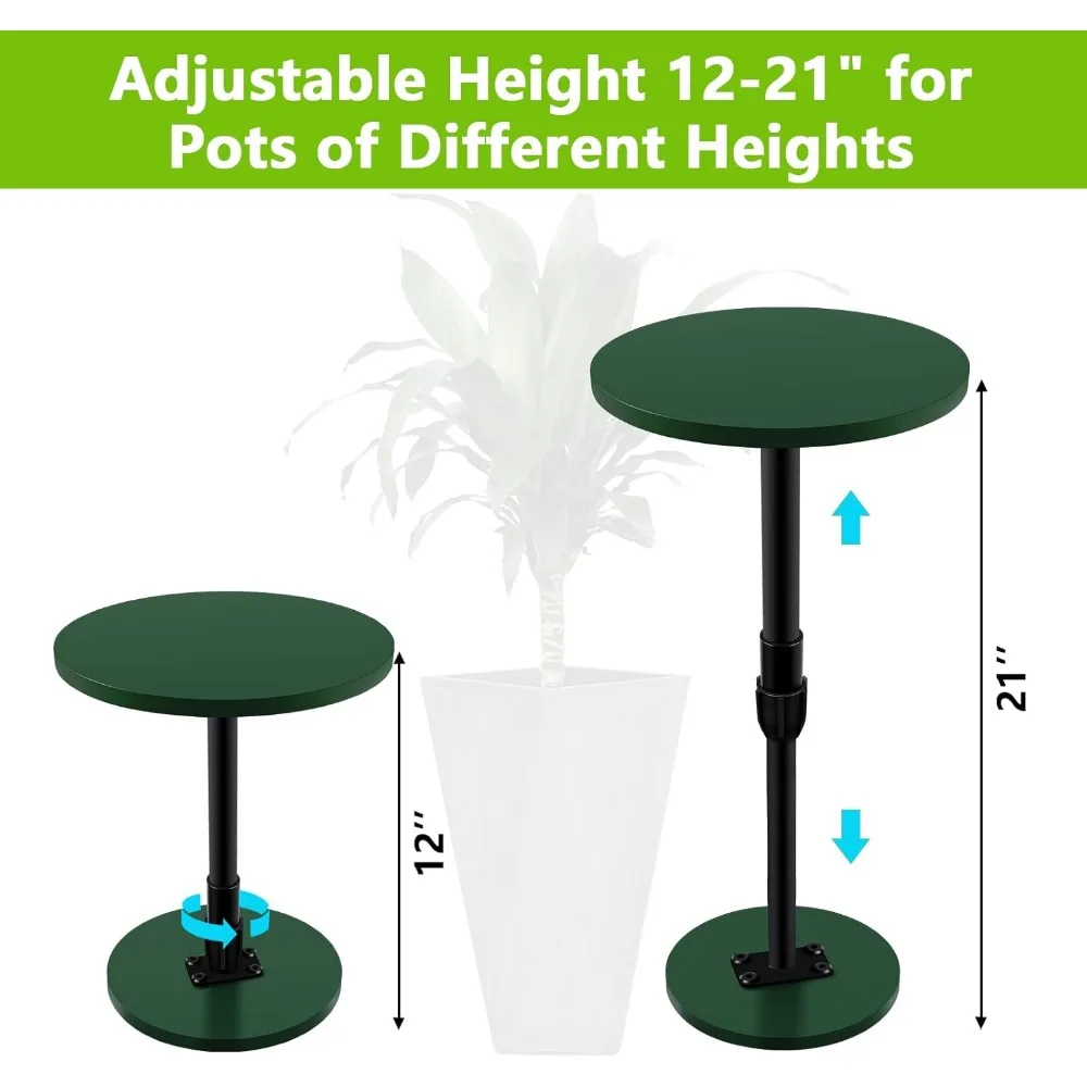 Adjustable Plant Risers 2-Pack for Large Pots, Fits 12-21" Inserts with 6" 8" 10" Base/Top