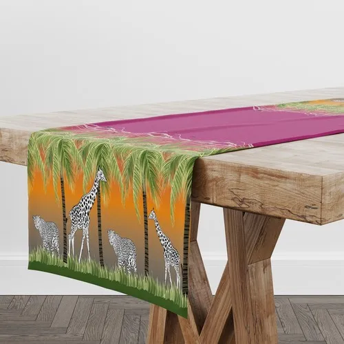 Digital Nature Patterned Digital Printed Runner Table Cloth