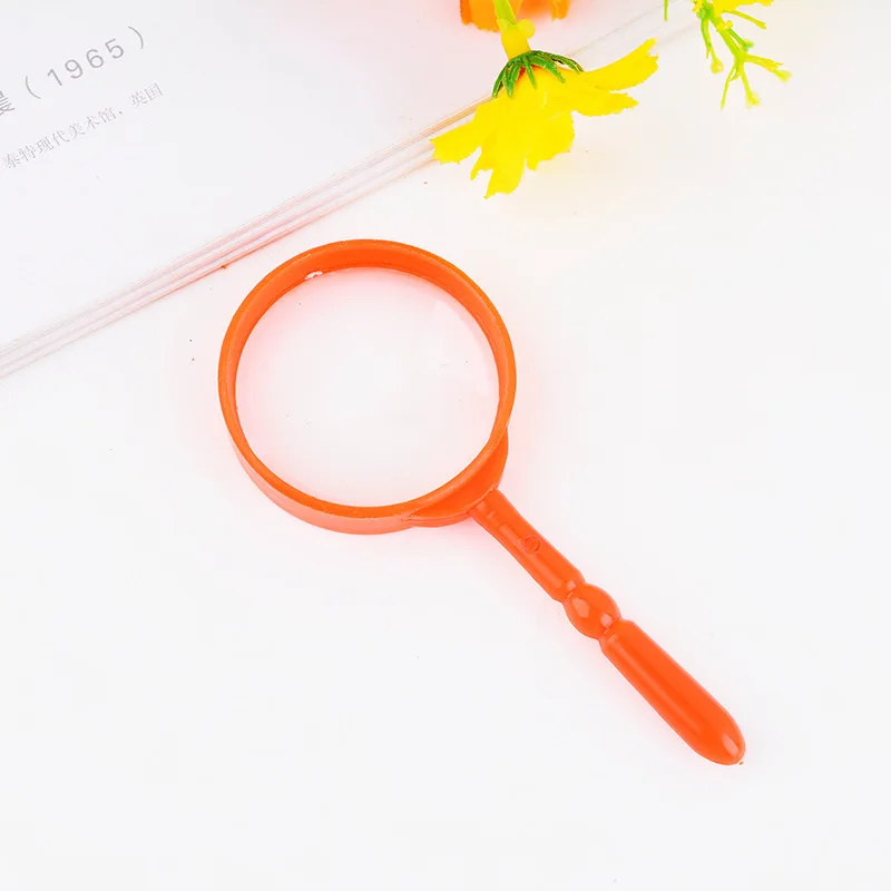 Plastic Mini Magnifying Glass Children\'s Toys Learning Education Handheld Magnifier Portable Loupe Reading Lens Kids Inspection