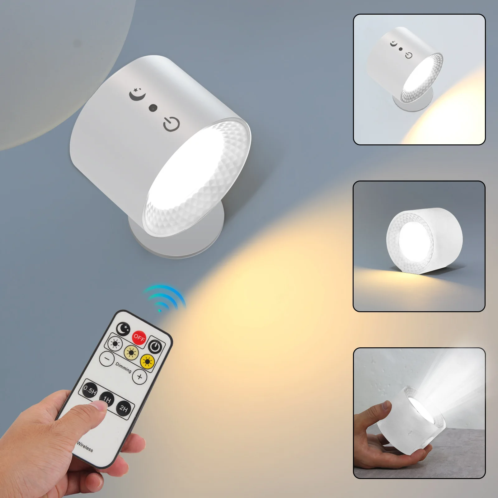 Rechargeable Battery LED Smart Wall Lamp Reading Light Soft Glow Dimmable Light Smart Lamp 180LM Luminous Flux
