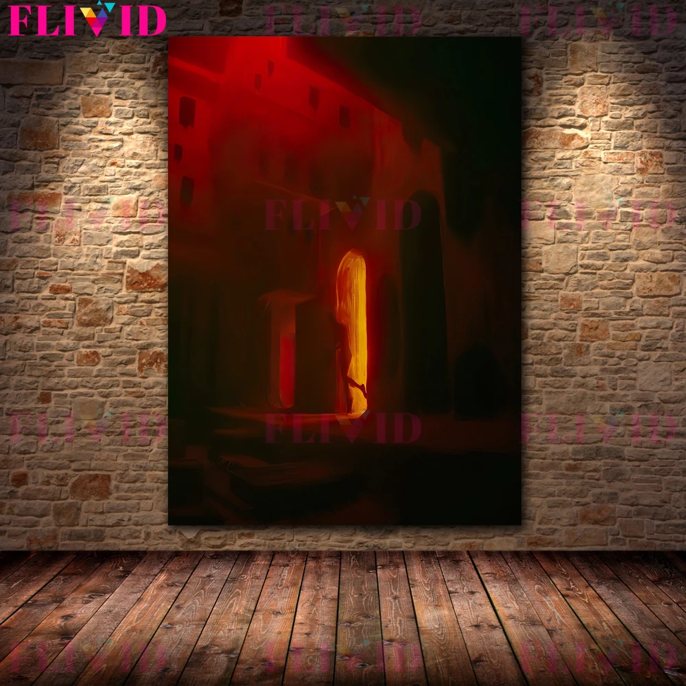 Red Robe Reaper And Pagan Demons Vintage Wall Art Canvas Painting Spooky Demon Palace Art Poster Print Home Decoration Unframed