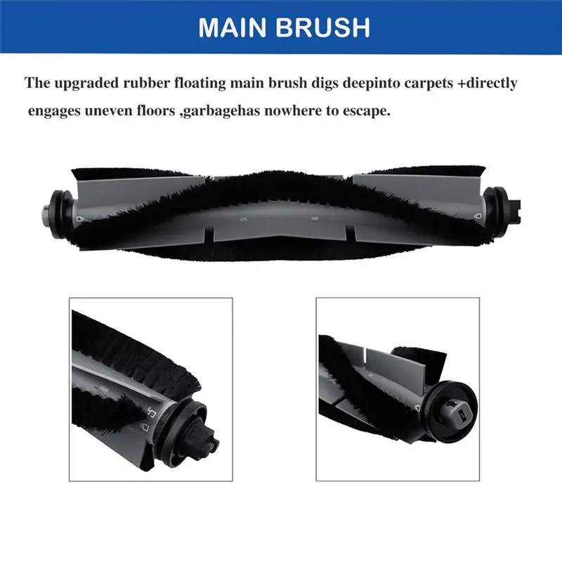 M04K Accessories Replacement For Airrobo T20+ Robot Vacuum Main Brush Side Brushes HEPA Filters Mop Pads Dust Bags