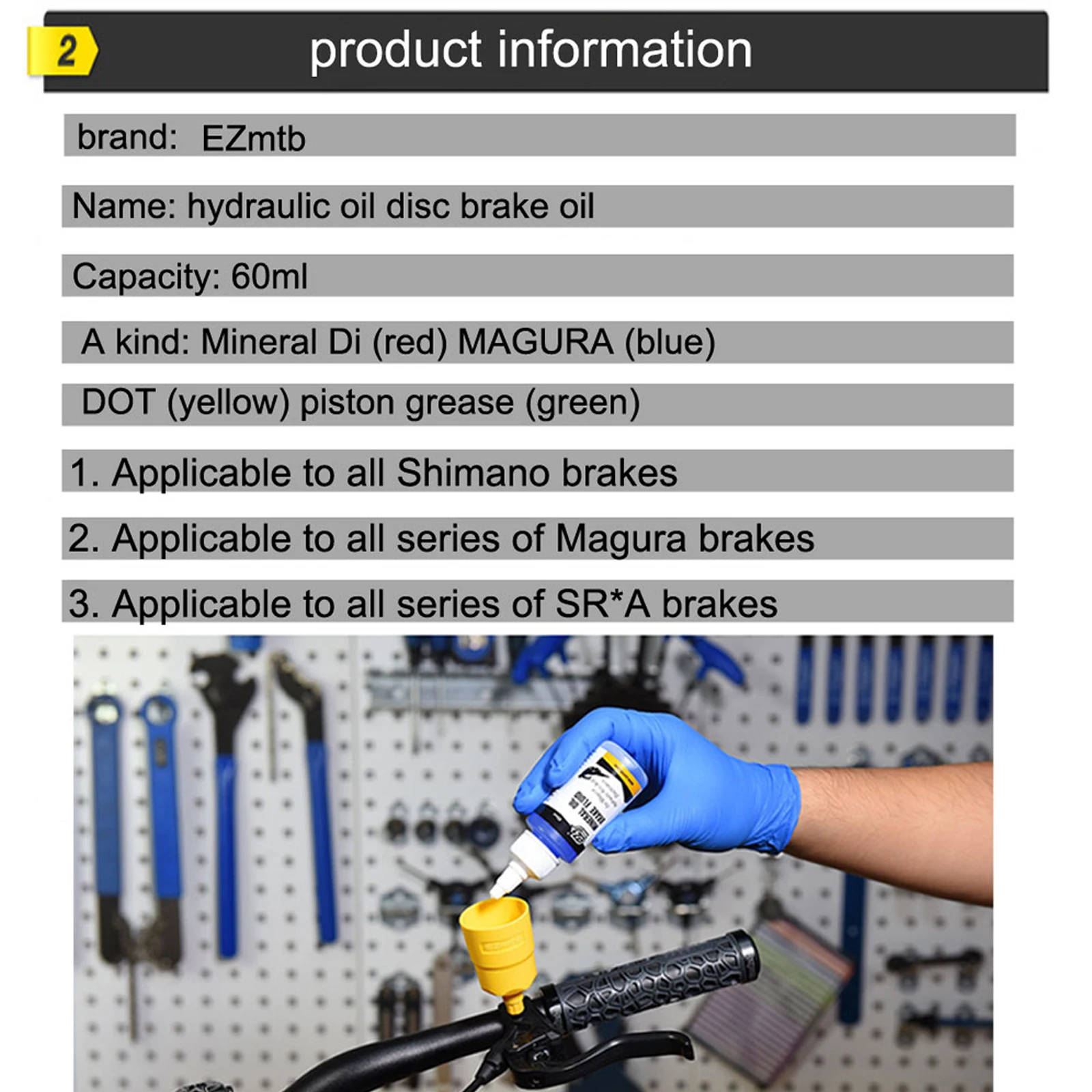 Bicycle Brake Mineral-Oil Bikes Hydraulic Disc Brake Oil Bleed Kit Mineral-Oil Mountain Road Bike Brake Repair Tool 3 Options