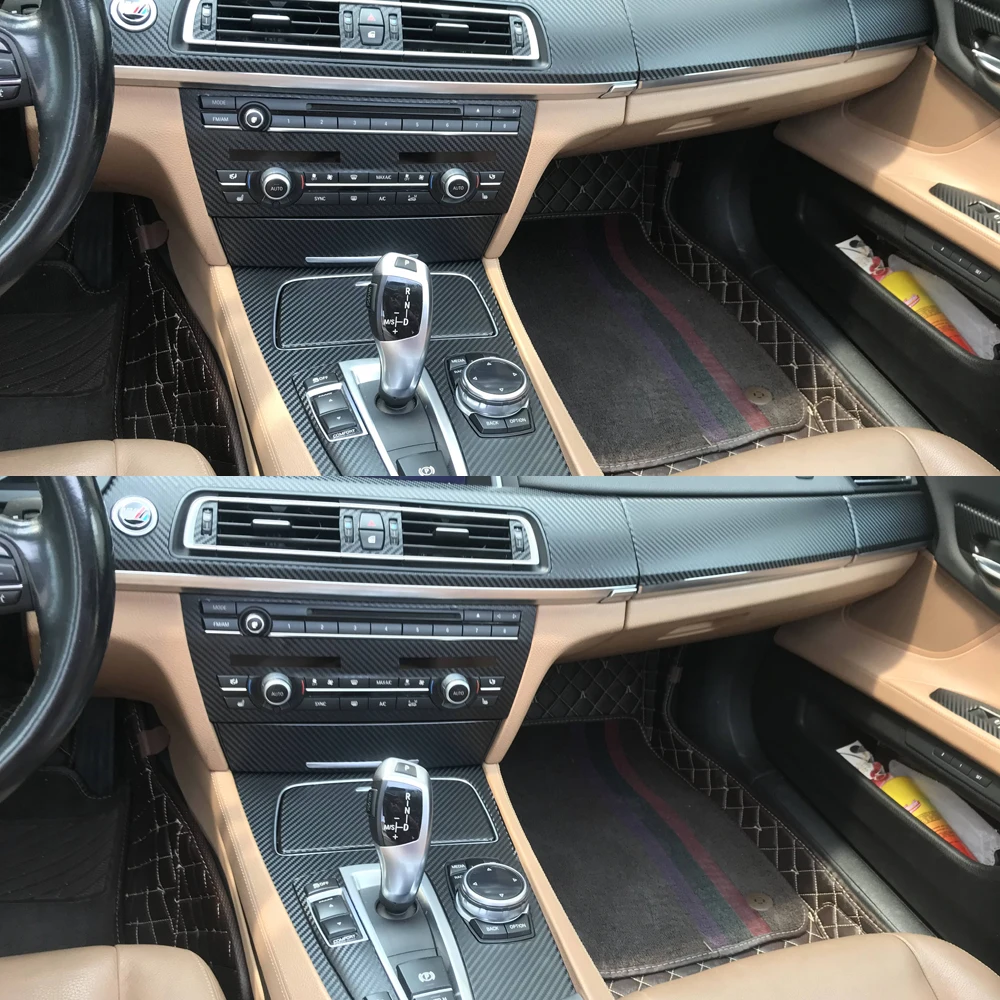 

Для BMW 7 серии F01/F02/F03/F04 Стайлинг автомобиля 3D/5D углеродное волокно салон автомобиля центральная консоль цветная молдинговая наклейка наклейки детали