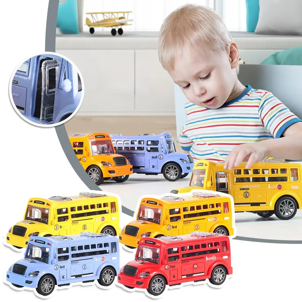 Bus Car Model Toy Children Simulation Traffic School Boy Bus Toy Toy Door Car Alloy Opened Kids Gifts D5b8