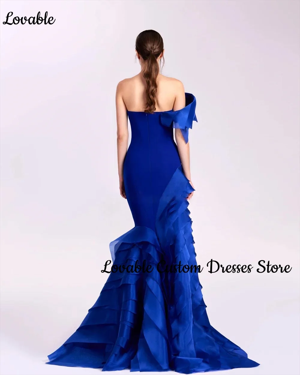 Customized Prom Dresses 2025 Mermaid Off-The-Shoulder Neckline Floor-Length Ruffle Zipper Up Sleeveless Dress Women Elegant