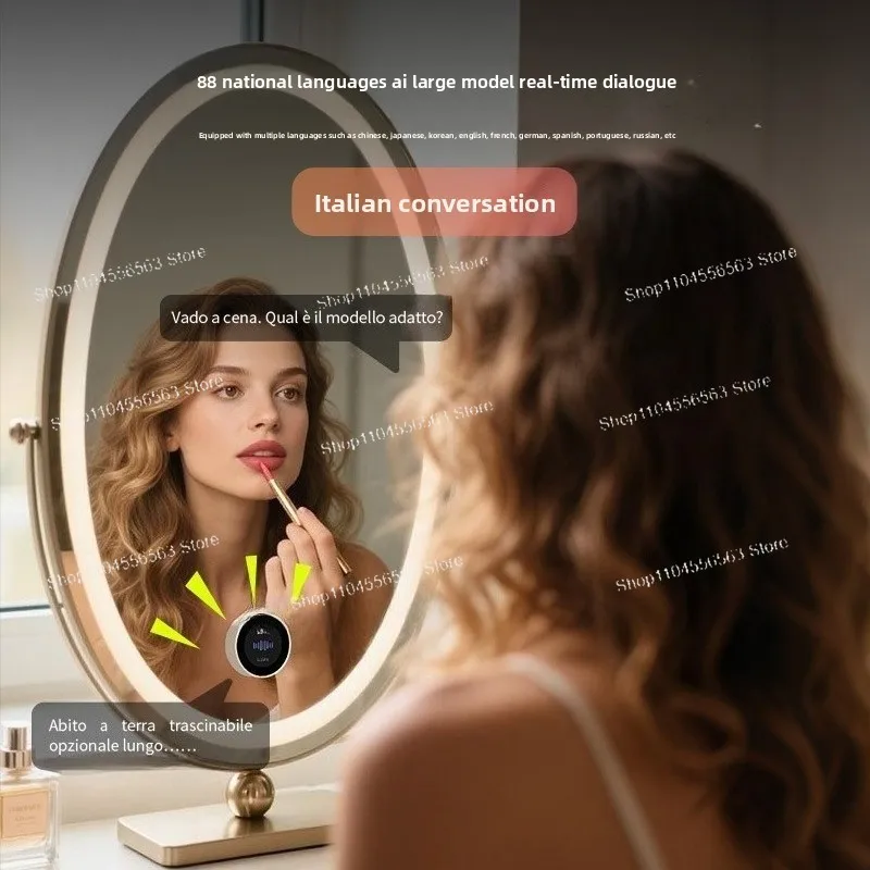1.28-Inch knob stepless dimming smart beauty mirror switch supports AI conversation tft round display