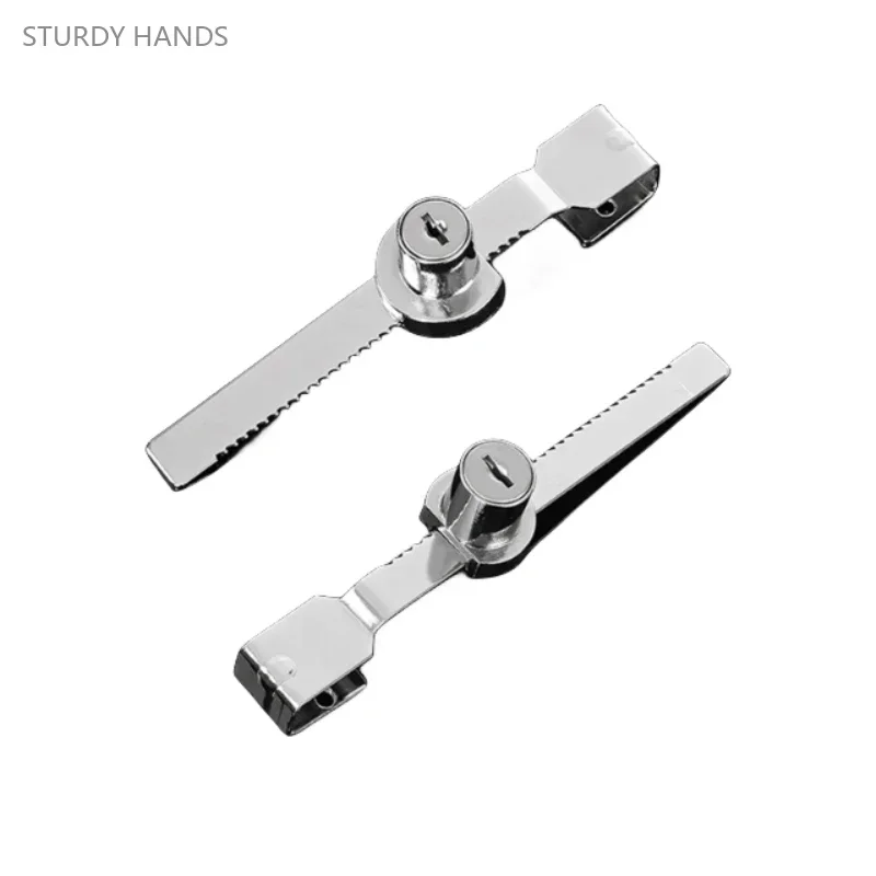 2 set of stainless steel glass door lock display cabinet notification bar cabinet sliding glass window serrated lock buckle