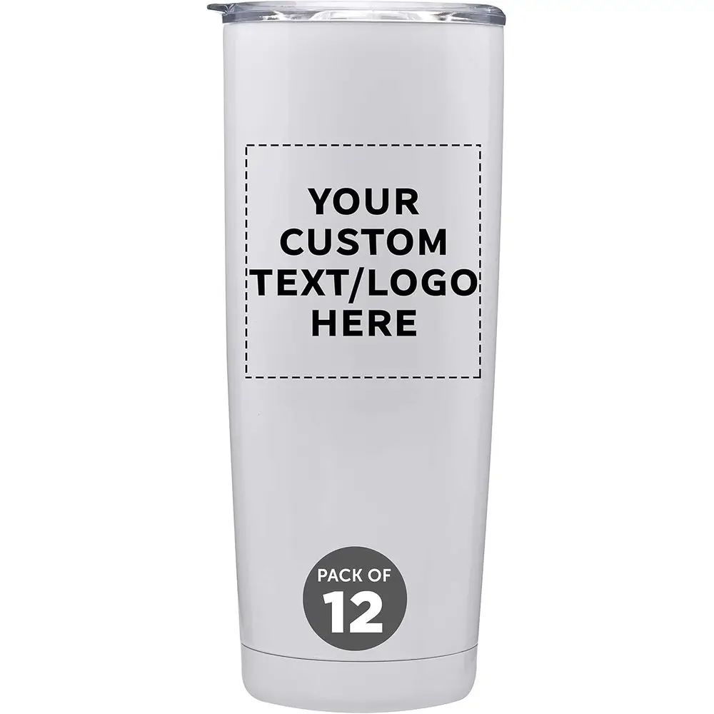 

Custom Stainlee Tumblers 20 oz. Set o 12, Personalized Bulk Pack - Double Wall, Perect or Coee, Hot Ca, Other Hold Beverages - W