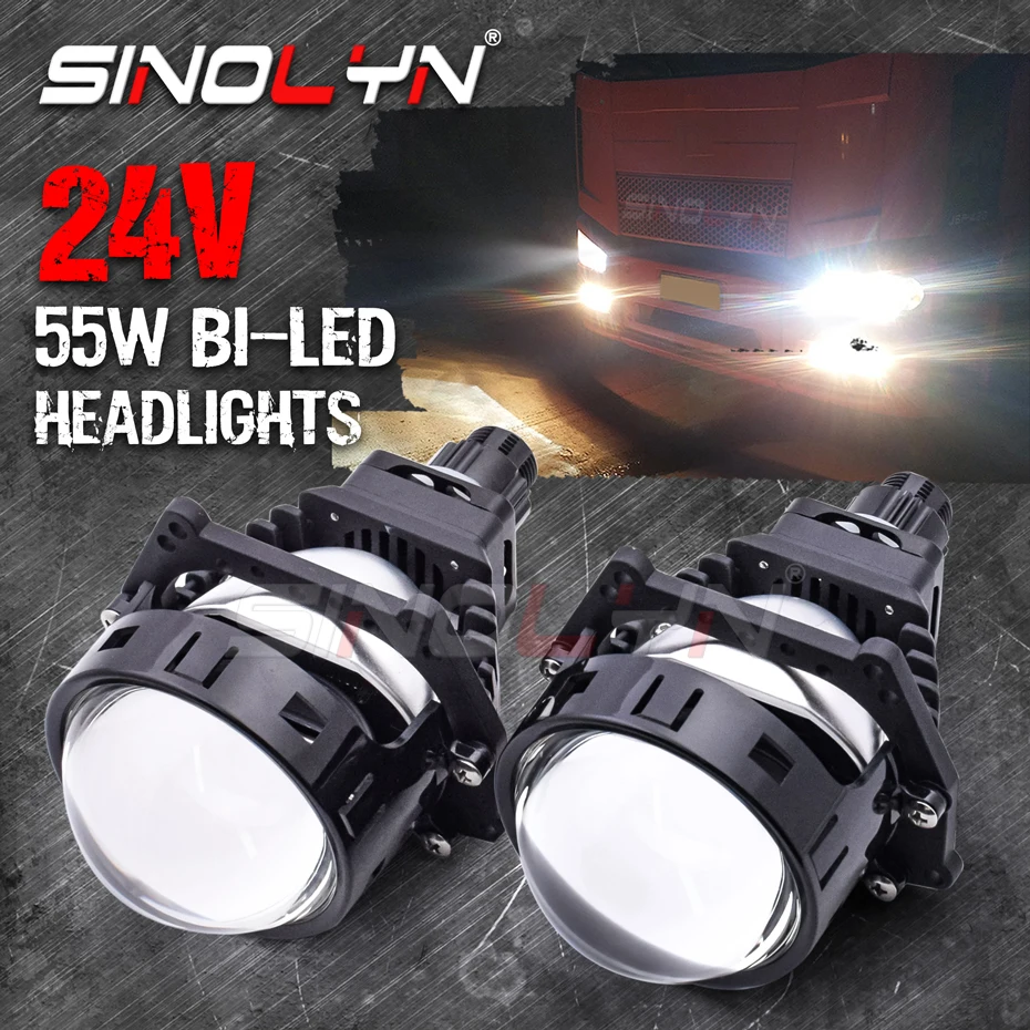 

Sinolyn 3.0 Inch 24V H7 LED H4 H1 9005 9006 Bi LED Lenses Modules For Truck Bus Headlight For Hella 3R Projector Lens LED Lights