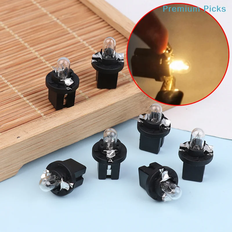 5/10Pcs Led Bulb B8.5D Led Car Interior Lights Dashboard Warming Indicator Wedge Auto Instrument Panel Lamp Warm Yellow 12V