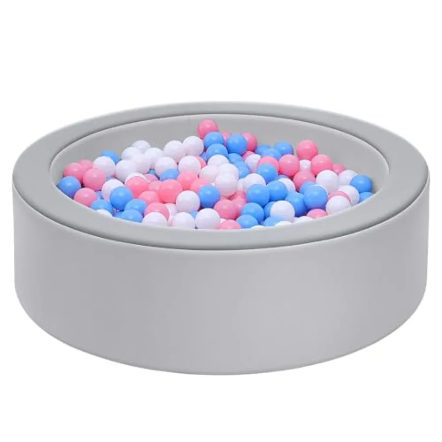 

Leather Foam Ball Pit for Toddlers: Waterproof Baby Ball Pit with Soft Memory Foam - Large Soft-Play Set Baby Playpen Indoor Ou