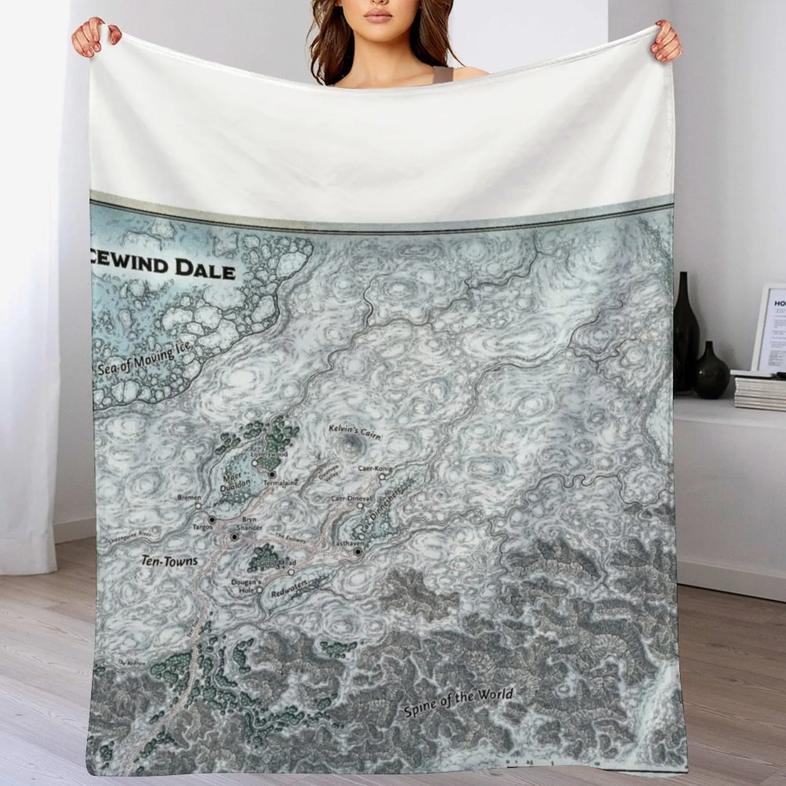 Dungeons and Dragons Icewind Dale Rime of the Frostmaiden Map Throw Blanket christmas decoration Sofa Blankets