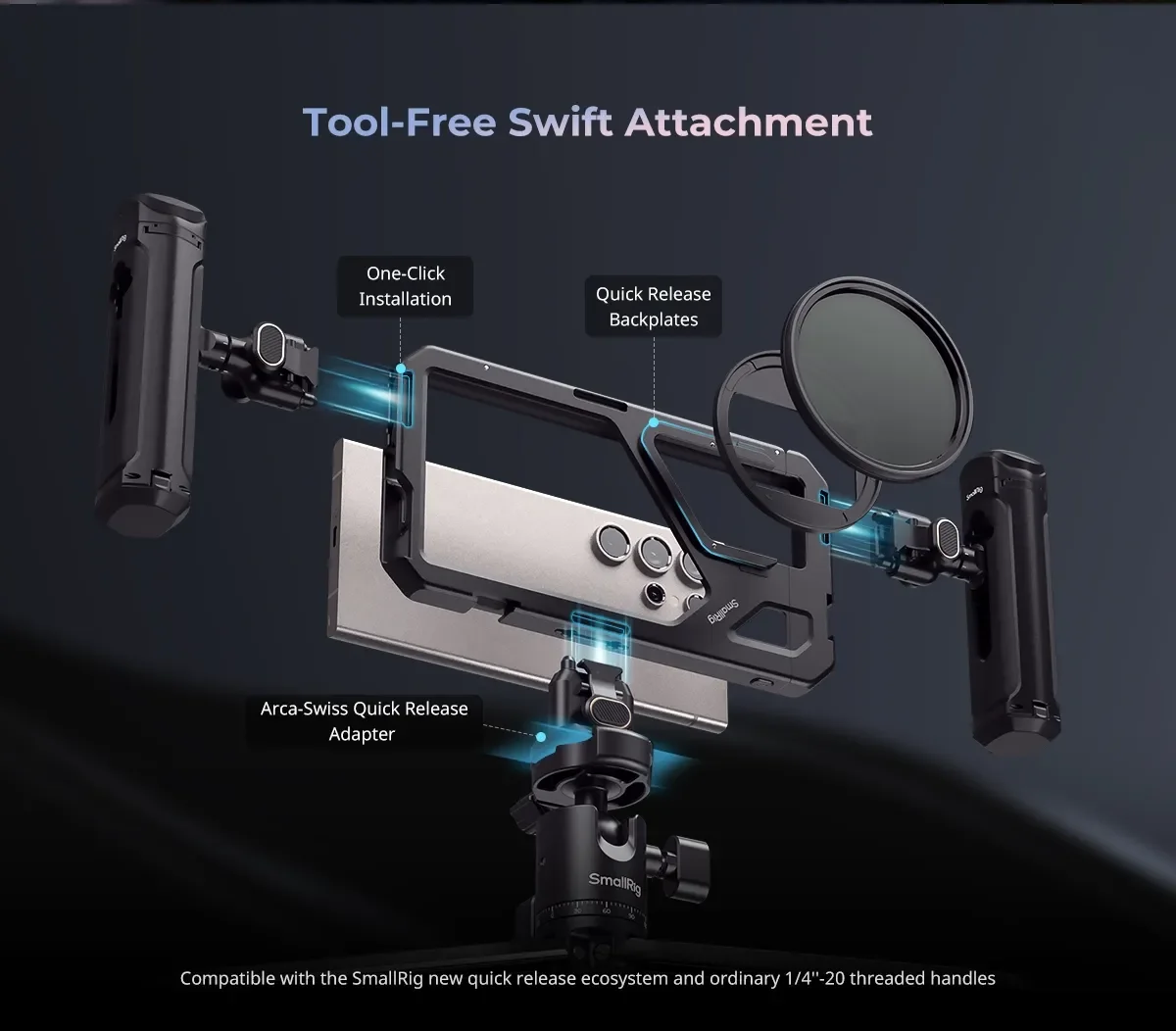 Smallrig 모바일 비디오 케이지 키트, 삼성 갤럭시 S24 울트라 사진 액세서리, 마이크 LED 비디오 조명 사전 판매