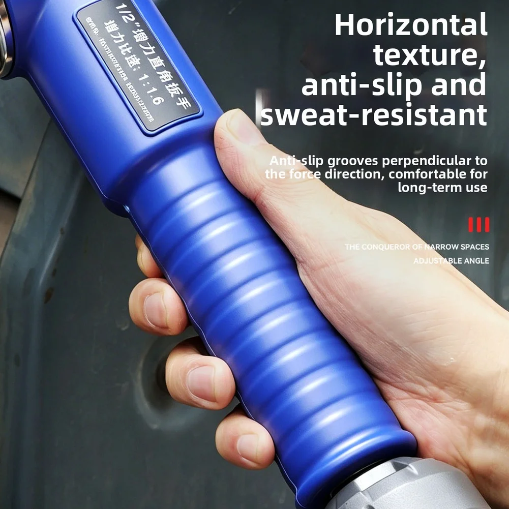 

Stainless Steel Right Angle Ratchet Wrench 1/2 Inch For Narrow Spaces Duty With Anti-Slip Grip And Bidirectional Switch