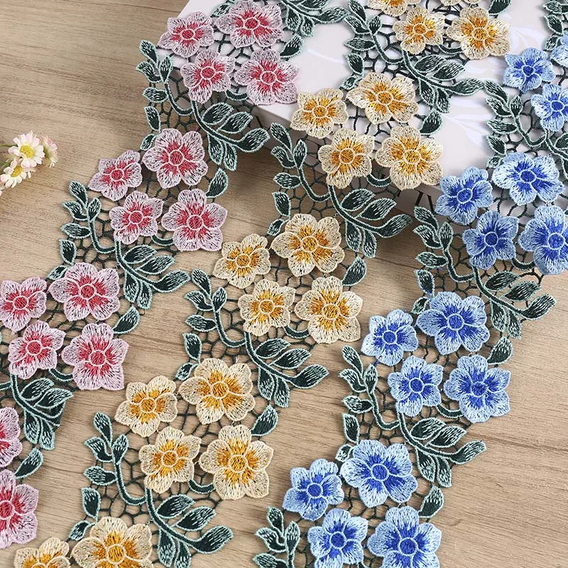 

15Yards Delicate Flower Water Soluble Lace Trimming Fabric Lace Decoration Diy Headscarf Hair Clothing Lace Ribbon
