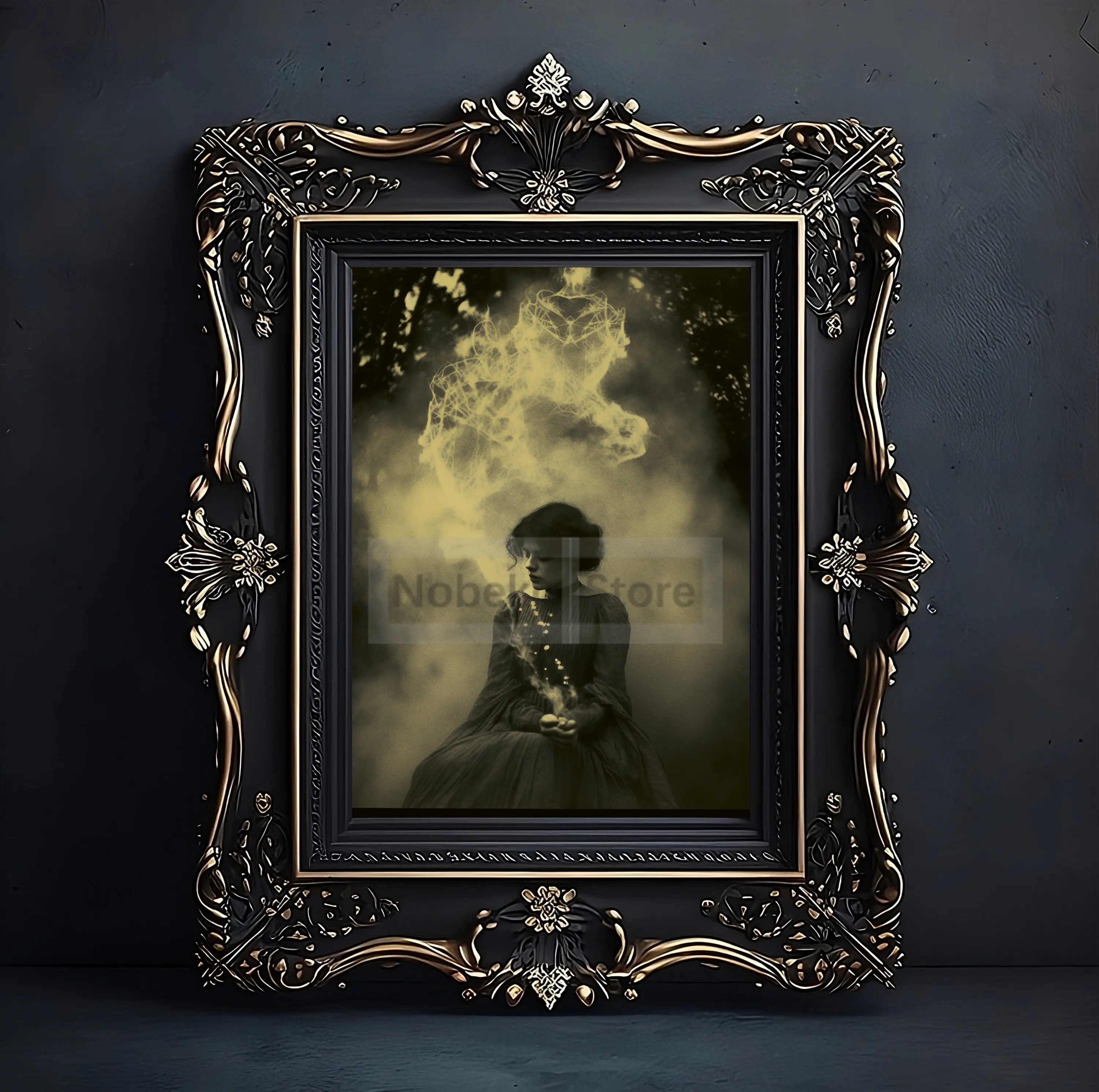 Retro Old Photos Gothic Horror Portrait Poster Dark Art Wall Vintage Poster and Prints Canvas Painting Pictures Home Room Decor