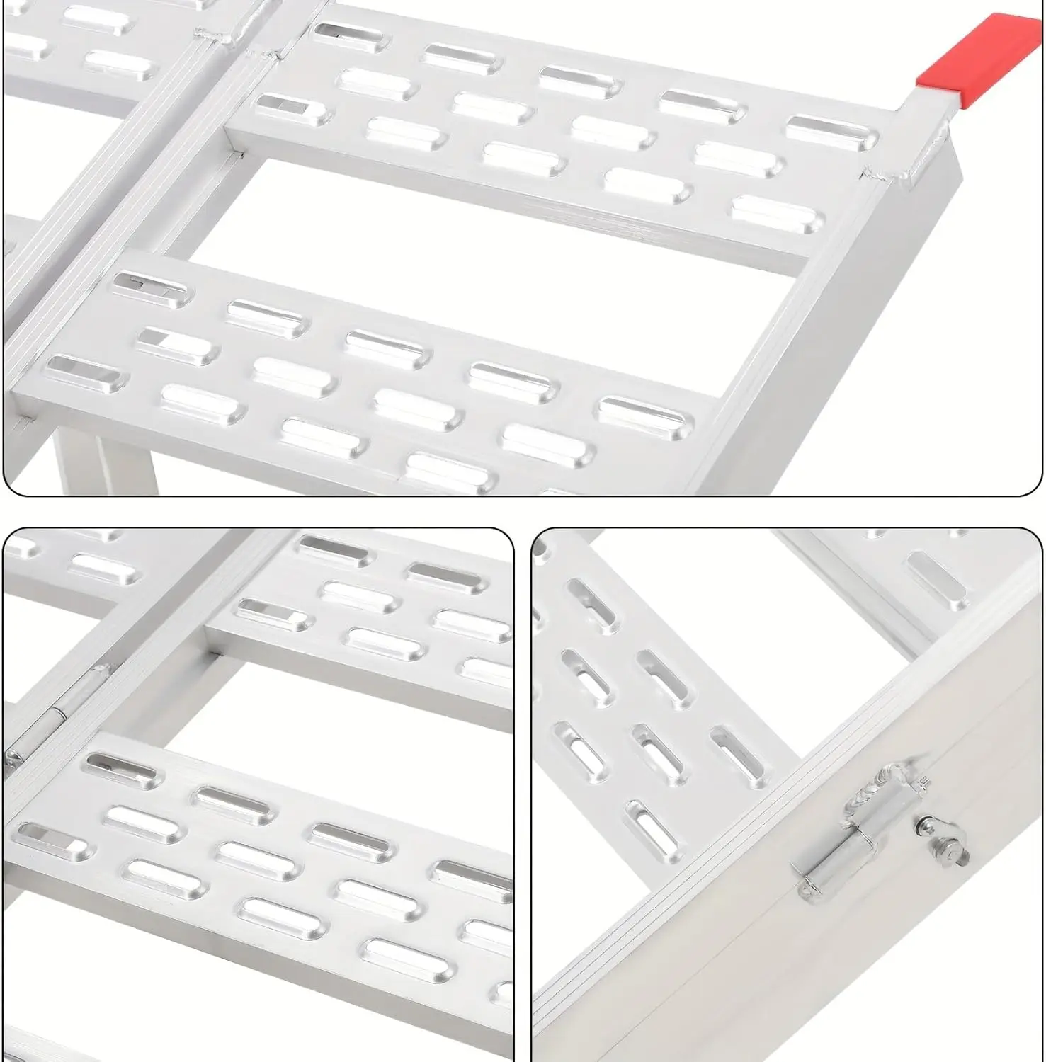 Ramps for Pickup Trucks, GarveeTech Aluminum ATV Ramps 1500 LBS Capacity, Tri-Fold Motorcycle Loading Ramps 76" L x 50" W