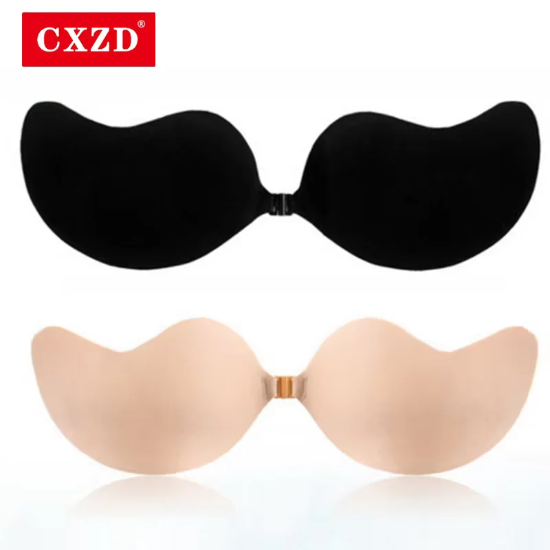 CXZD-Sujetador Invisible sin tirantes de silicona, Push Up, Bralette sin espalda, sin costuras, talla grande