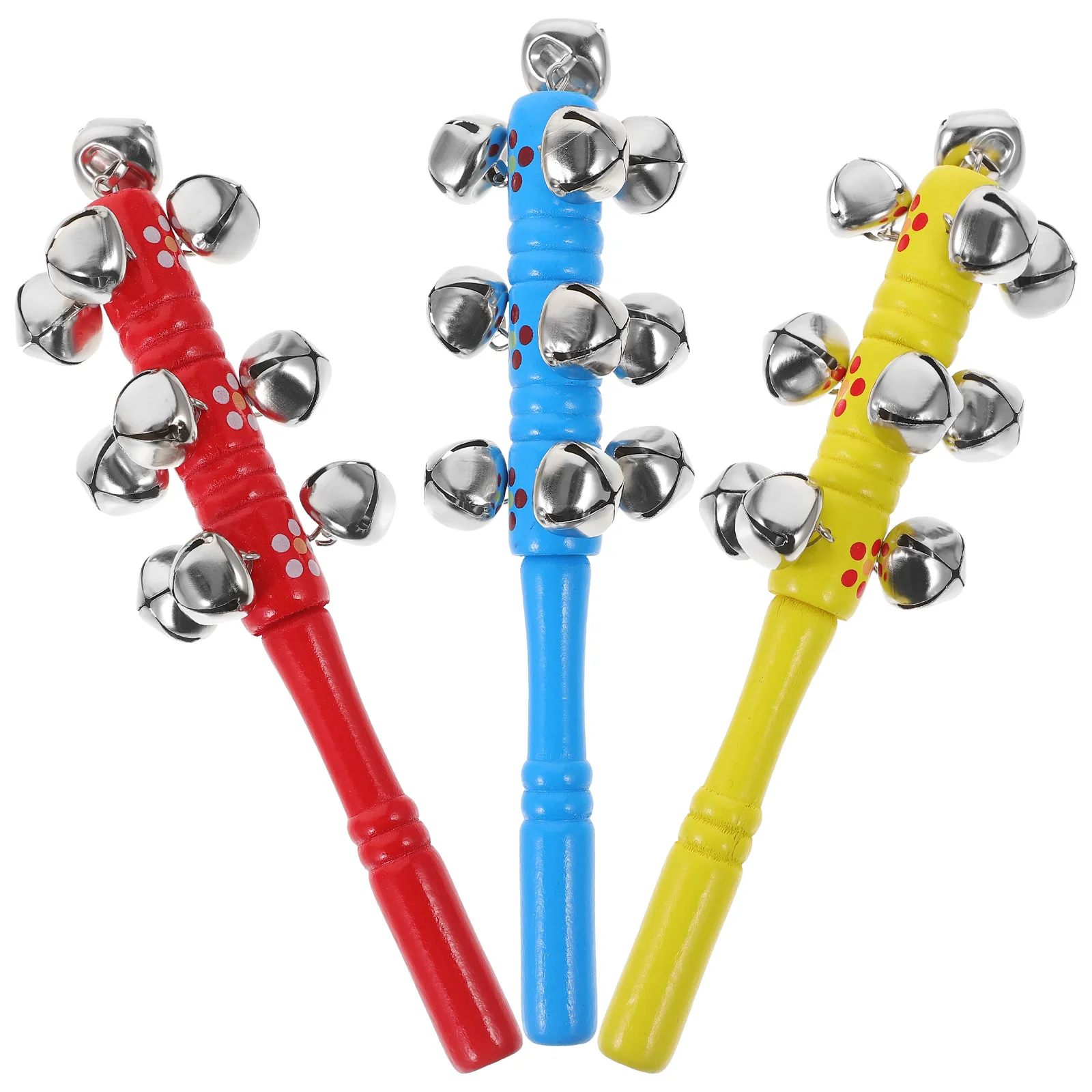 3 uds juguetes para bebés cascabel de Navidad palos instrumentos campanas de mano niños Musical