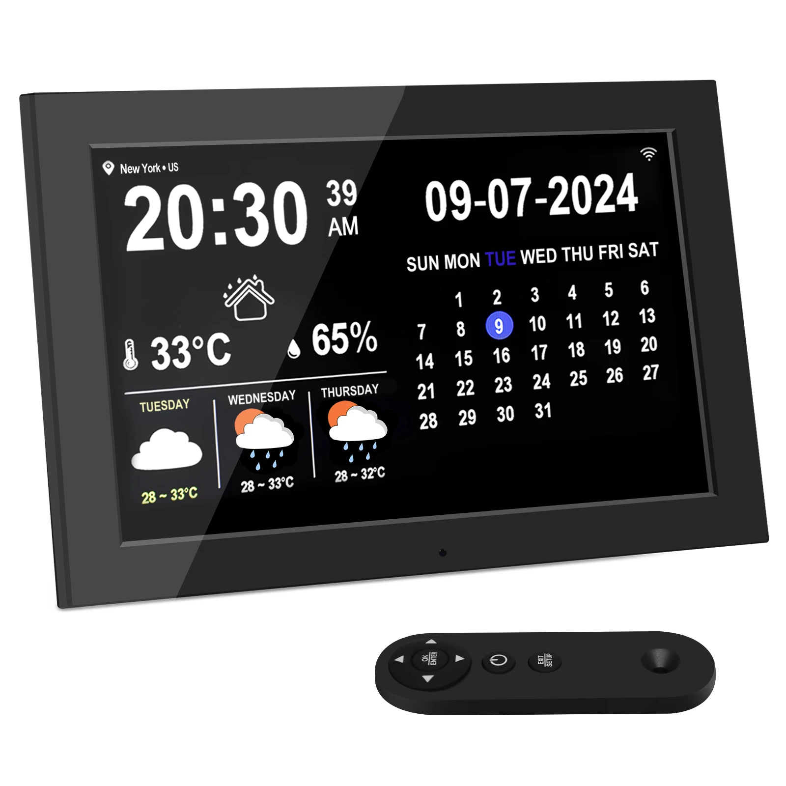 10.1Inch WIFI Smart Digital Calendar Wall Clock LED Large Weather Forecast with Memo Reminder Multifunctional Weather Station