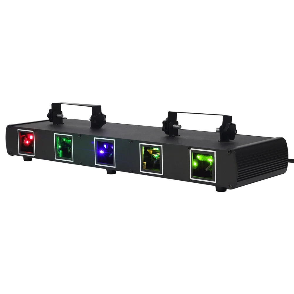 

RGBYC Five-hole Disco Laser Light Stage Effect Lighting 11CH DMX Sound Control for DJ Club Party Show