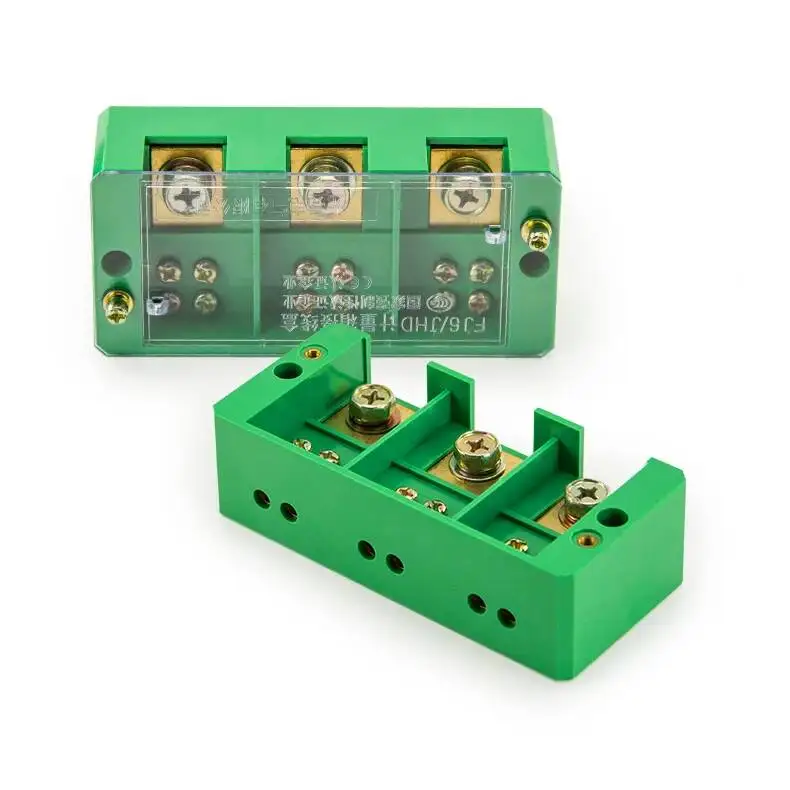 Terminal Block Row Three In Six Out Wire Connection Terminal Box 3 Phase 6 Position Table Line Distribution Box