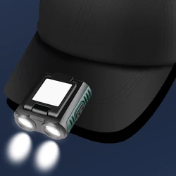 Mini Induction Headlamp LED Clip on Cap Light Rechargeable Headlight Flashlight Head Torch Waterproof Fishing Camping Lamp