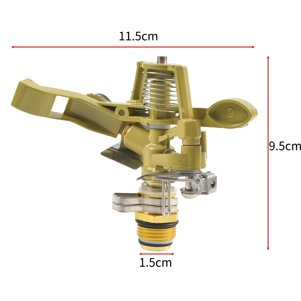 1 sztuk stopu cynku obrót Rocker Arm zraszacz wody nawadnianie ogrodu 1/2 \'złącze 15-360 stopni obrotowy zraszacz do trawnika głowy