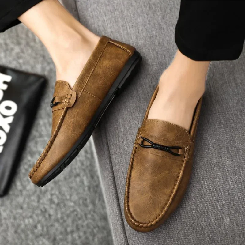 Pointed Toe Leather Casual Spring Autumn Men's Formal Shoes New 2024 Trend Footwear Official Office Business 39 Social Shoe Male image 5