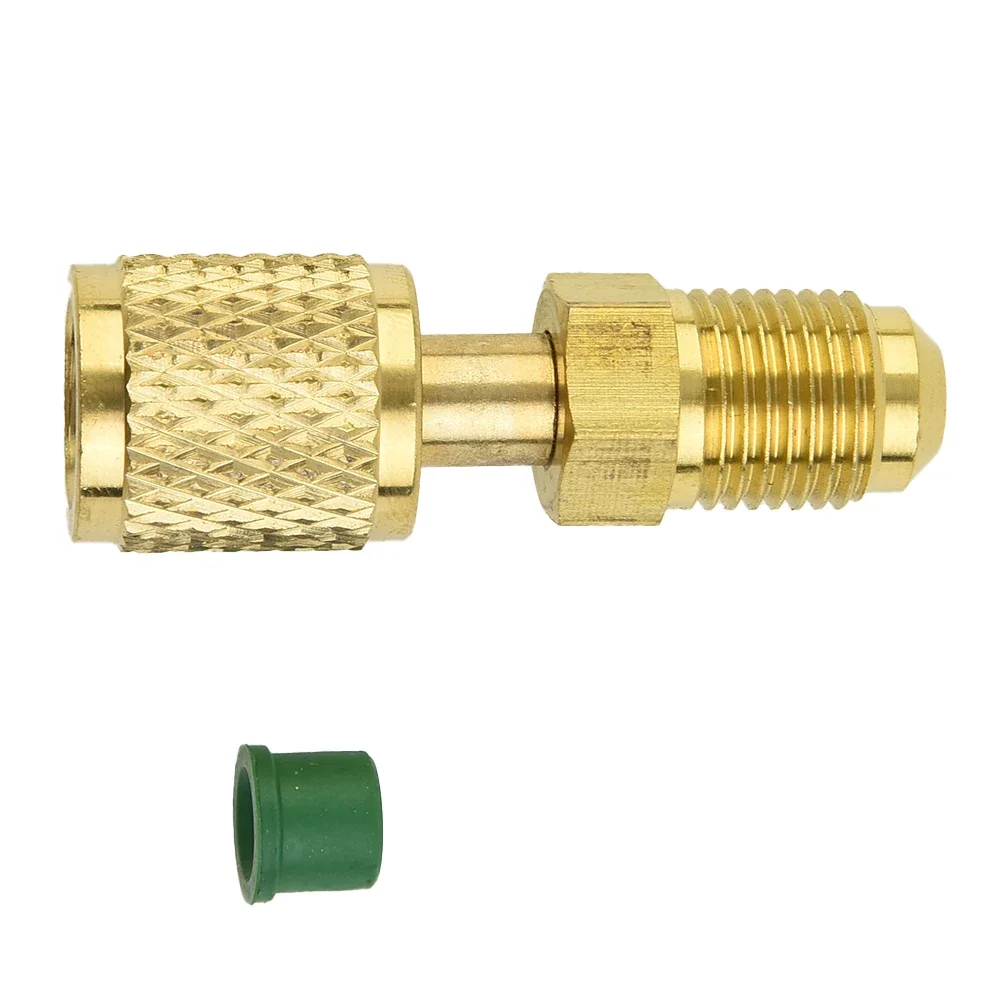 1Pc R32 R410a Refrigerantion Connector Head Male 5/16 To Female 1/4 SAE Adapter Quick Coupler Vacuum Pump Brass Adapters