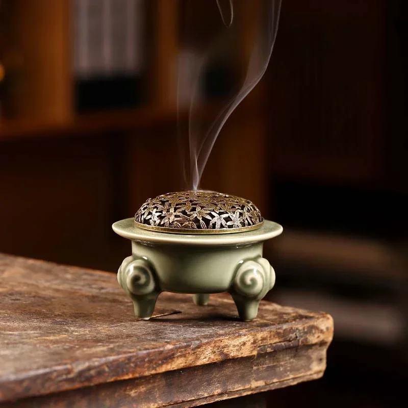 

Creative Ceramic Incense Burner Household Indoor Aromatherapy Stove Study /office /tea Room /yoga Room Incense Supplies Tool