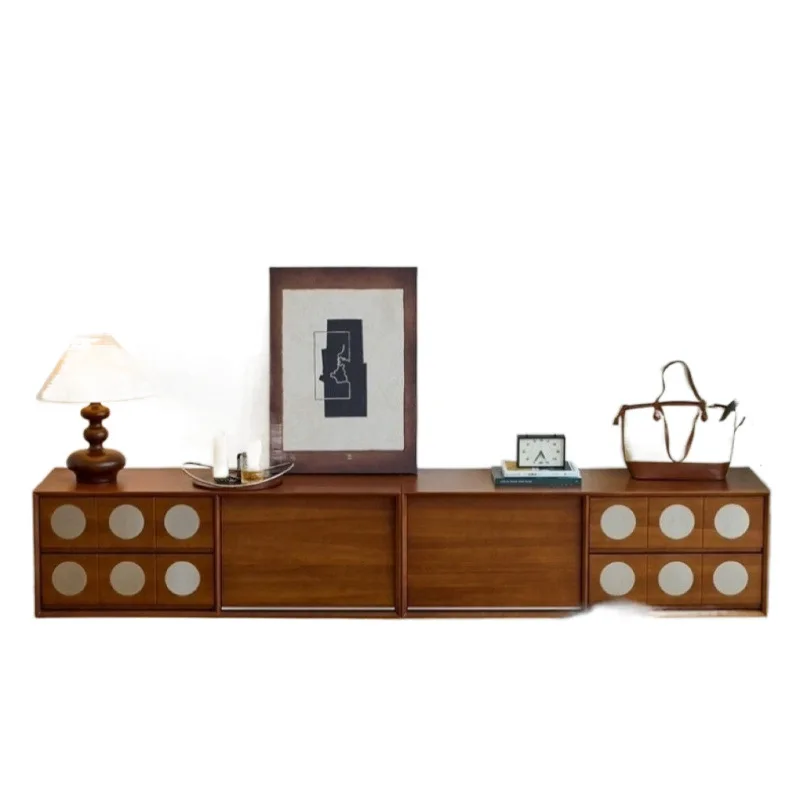 

boxwood medieval solid wood combination TV cabinet retro storage storage integrated French floor