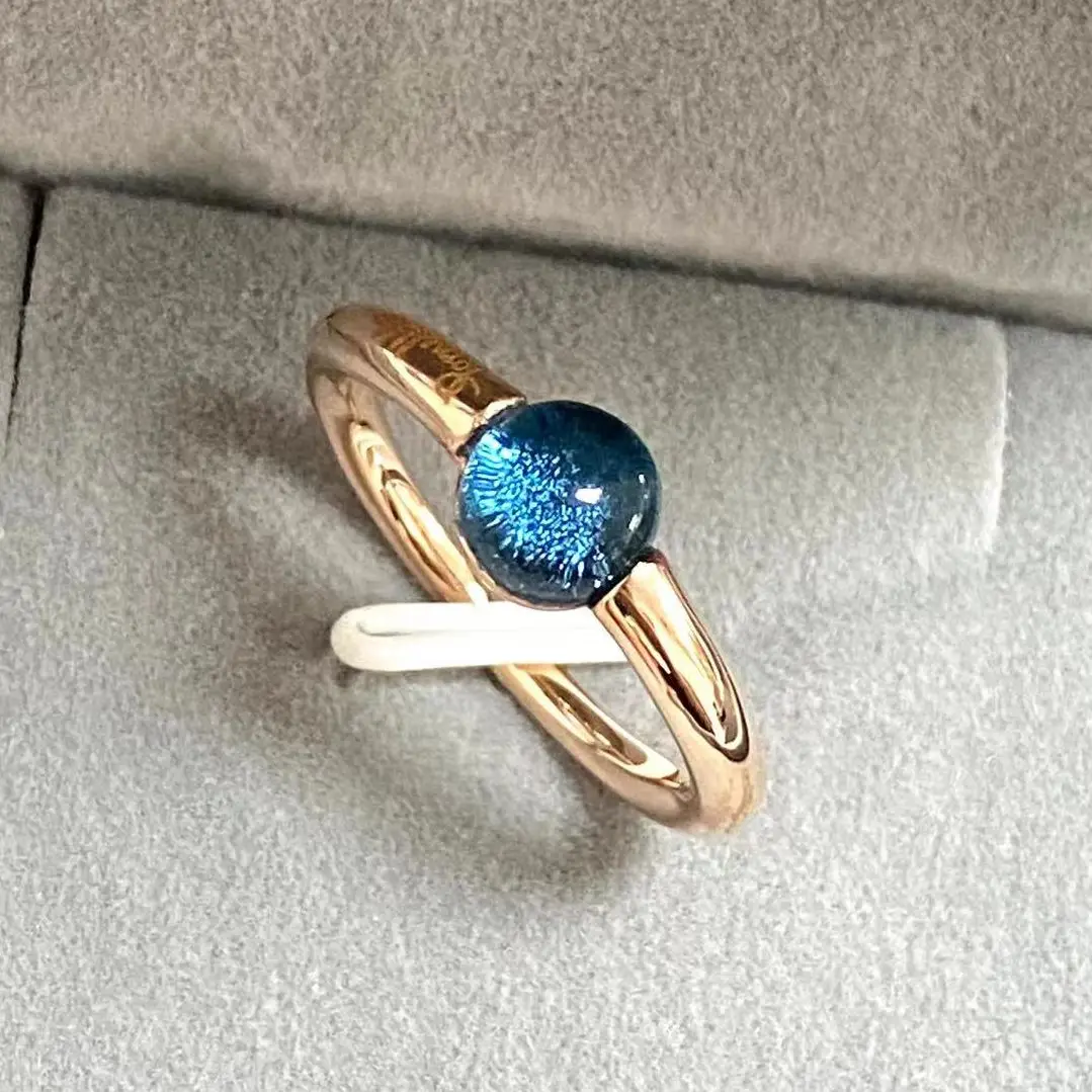 Ring Simple Round Ring Starry Sky Style Ring Blue Crystal Ring For Women Fashion Jewelry Party Gift