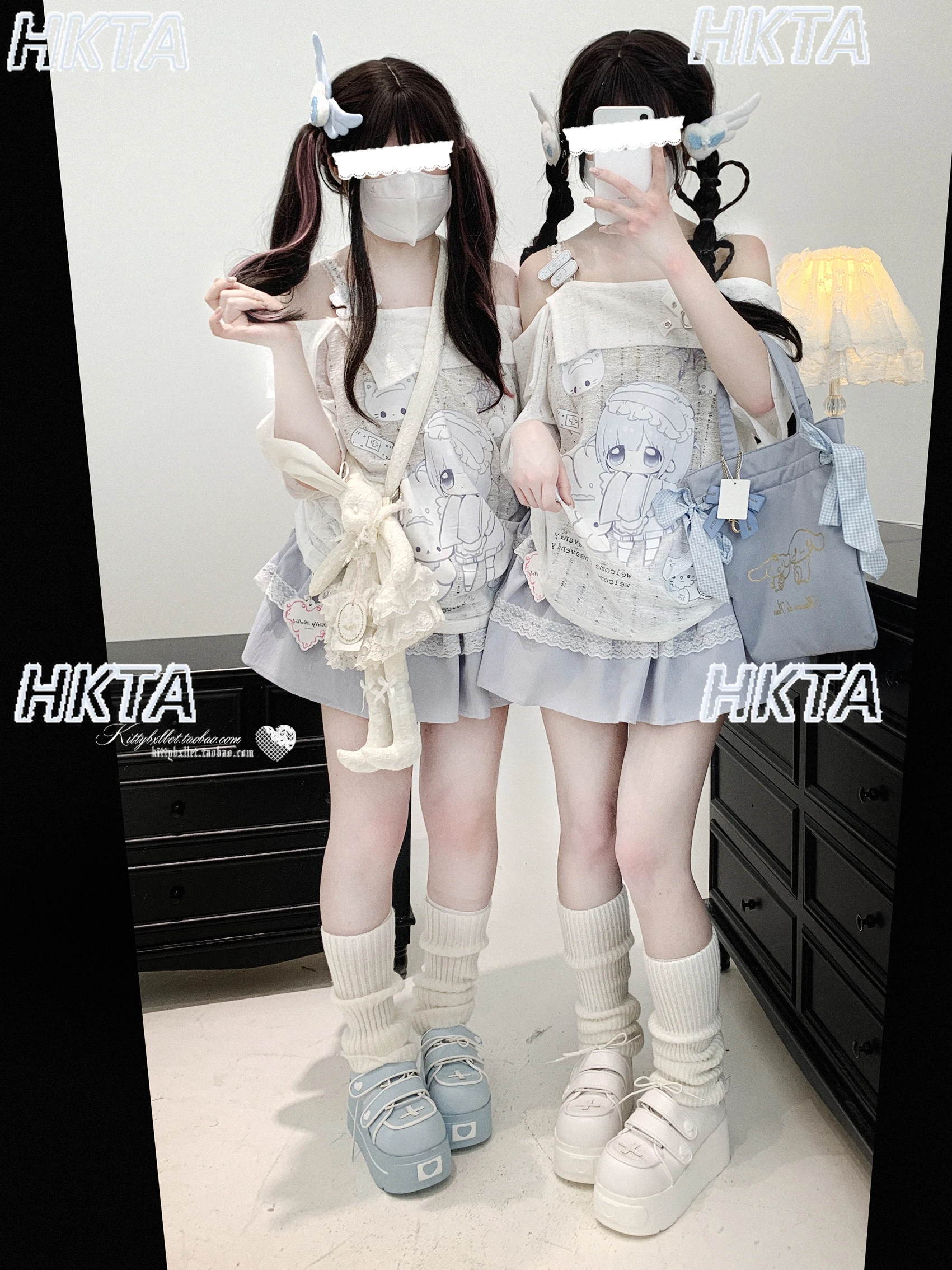 

Asian House Loose Slim Original Hot Girlt Shirt Sweet and Cute Summer One Word Shoulder White Suspender Short Sleeves Tops Women