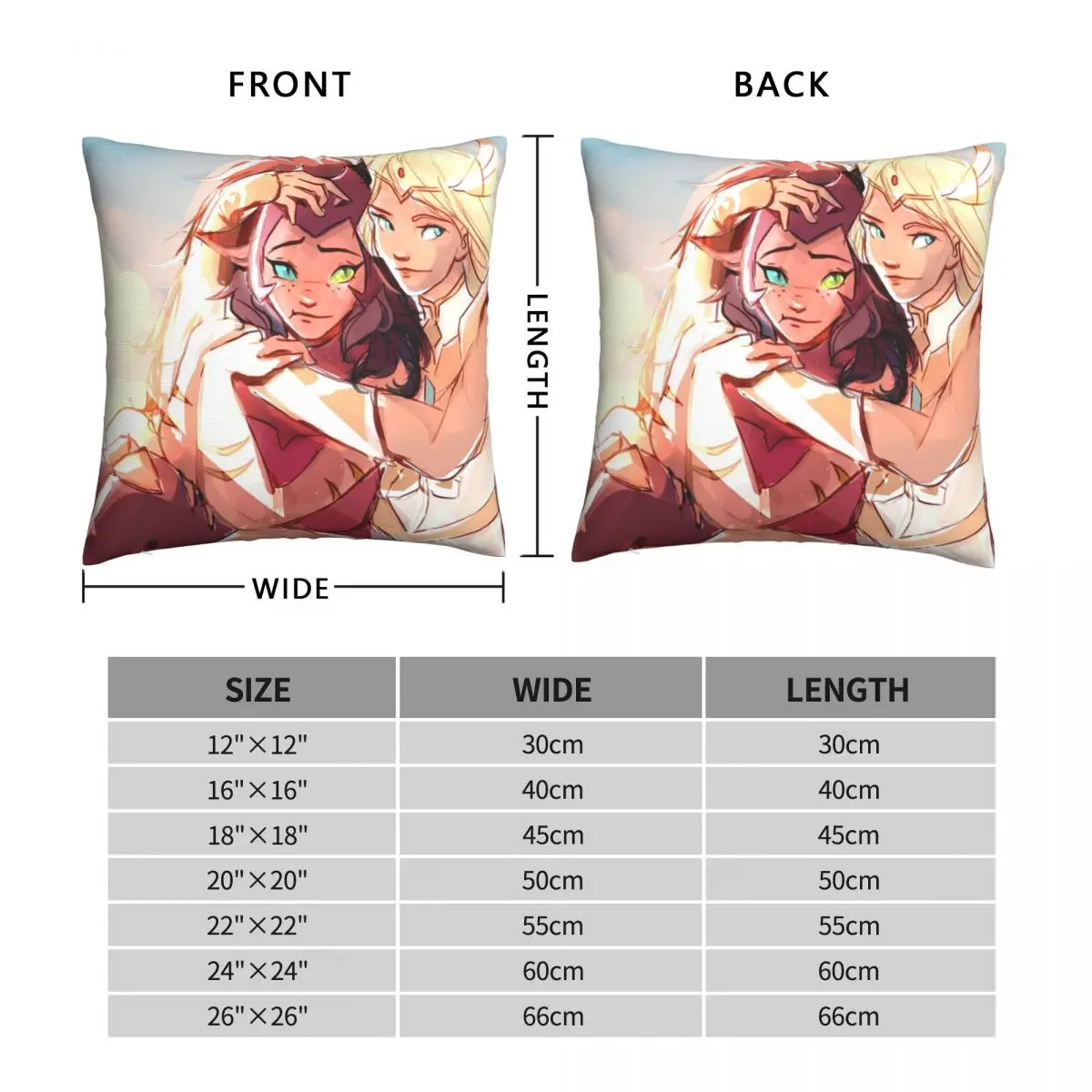 Catradora She-Ra Princess of Power Pillowcase Polyester Linen Velvet Printed Zip Decorative Throw Pillow Case Bed Cushion Cover