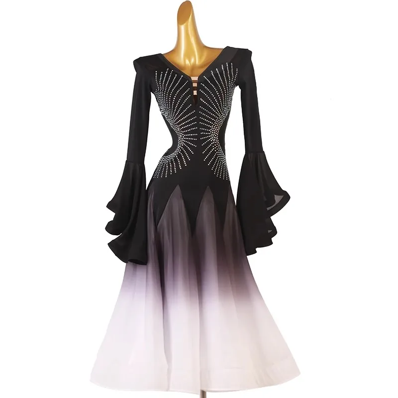 

New Clothes For Girls Ballroom Dance Dress Kids Costume Modern Waltz Womens Evening Sports Suit 2025 Stage Dancewear Long Sleeve