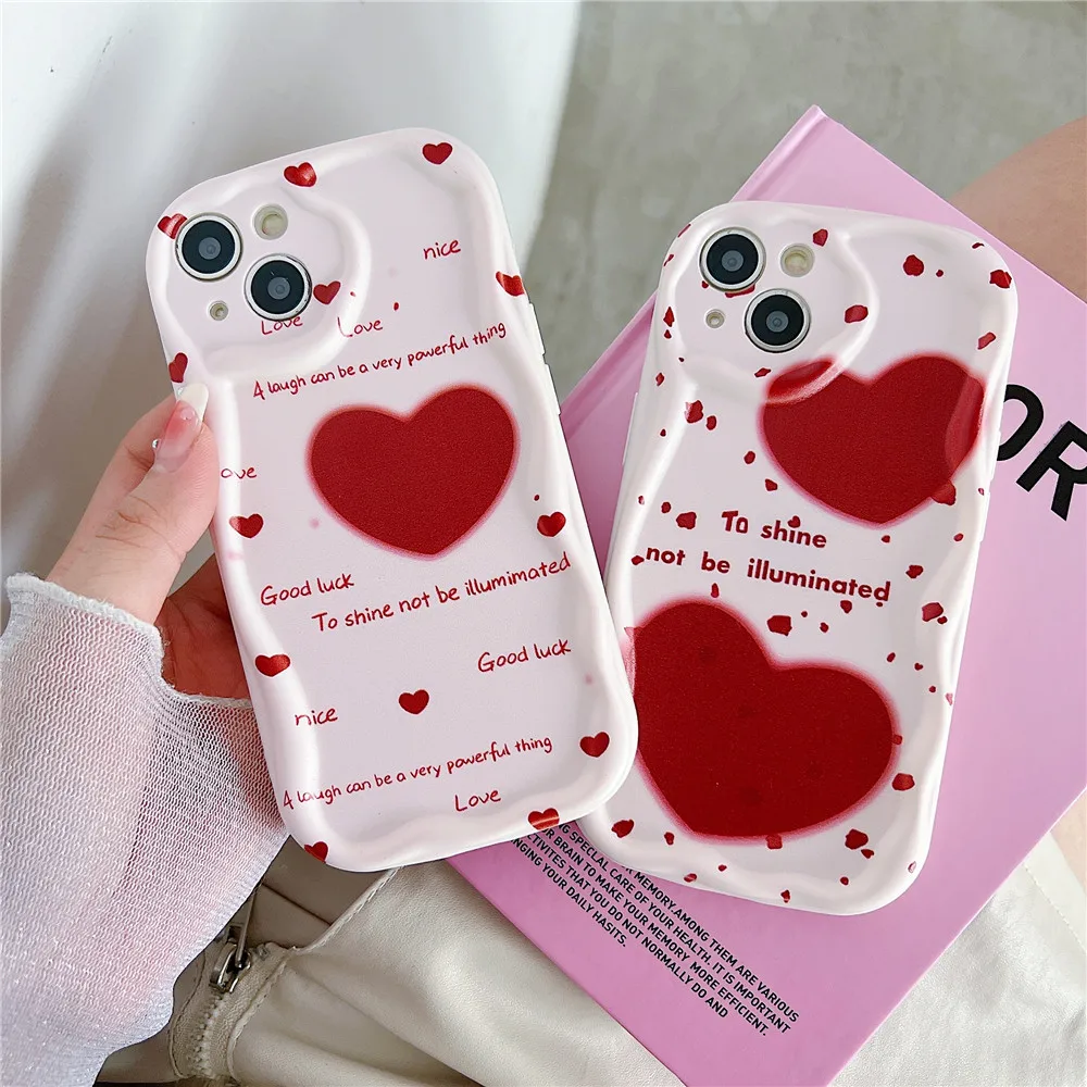 Cute Curly Wave Cream Phone Case For iPhone 15 14 13 12 11 Pro Max XR XS X 7 8 Plus SE 2020 Soft Silicon Camera Protection Cover