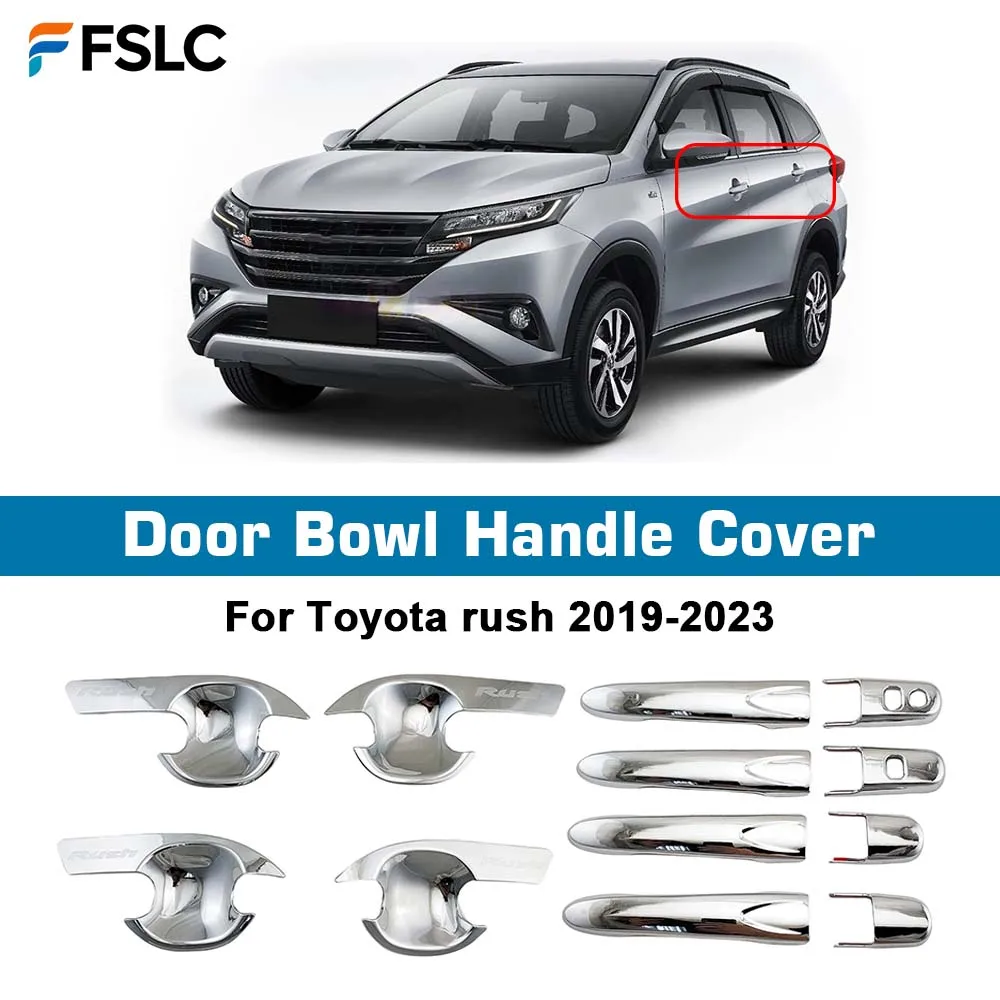 

Крышка чаши дверной ручки для Toyota Rush 2019 2020 2021 2022 2023, хромированный АБС-пластик для модификации автомобиля, аксессуар, накладка в стиле пасты